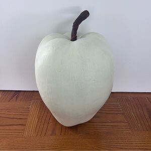 Large Decorative Apple Sculpture White Farmhouse Kitchen Decor 16” Tall
